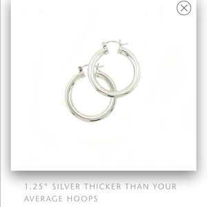 Jordan Road 1.25” Sterling Silver Hoop Earrings